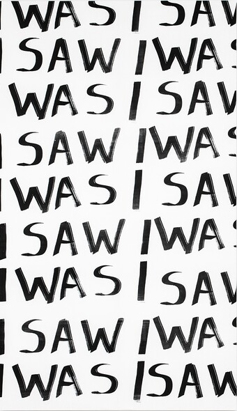 Hanna Rath (*1983) I SAW I WAS I, 2019 Siebdruck und Tusche auf Textil, 250 x 145 cm Hamburger Kunsthalle, Dauerleihgabe des Fonds für Junge Kunst der Stiftung Hamburger Kunstsammlungen © Hannah Rath Foto: Rebekka Seubert