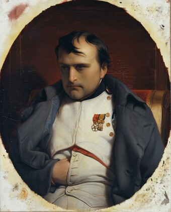 Paul Delaroche (1797–1856), Napoleon in Fontainebleau, 1846, Öl auf Leinwand, 81 x 65 cm © Hamburger Kunsthalle / bpk Foto: Elke Walford