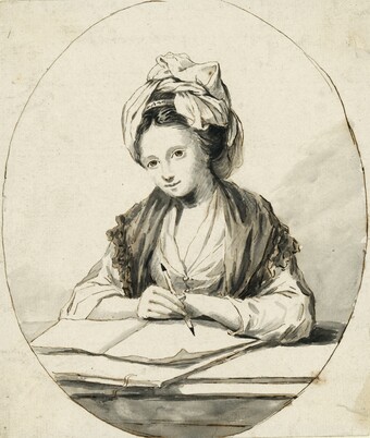 Angelika Kauffmann (1741–1807), Selbstbildnis, um 1770, Hamburger Kunsthalle, Kupferstichkabinett © Hamburger Kunsthalle / bpk  Foto: Christoph Irrgang