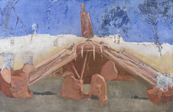 Edi Hila, (*1944) Broken Circus (aus der Serie Experienced Territories), 2023, © Courtesy of the artist and Galleria Raffaella Cortese, Milan – Albisola, Foto: Lorenzo Palmieri Edi Hila, (*1944) Broken Circus (aus der Serie Experienced Territories), 2023, © Courtesy of the artist and Galleria Raffaella Cortese, Milan – Albisola, Foto: Lorenzo Palmieri