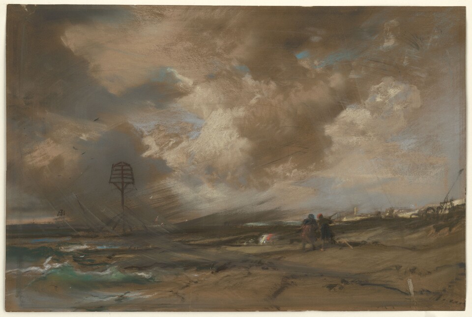 Charles Hoguet, Sturm an der Küste, 1870, Pastell (ausgestellt als Faksimile), 32,5 x 48,5 cm, Inventar-Nr. 1995-23 Charles Hoguet, Sturm an der Küste, 1870, Pastell (ausgestellt als Faksimile), 32,5 x 48,5 cm, Inventar-Nr. 1995-23