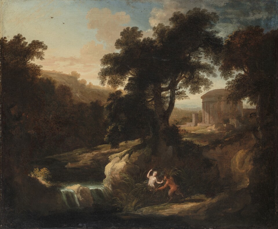 Pierre-Antoine Patel (1648 - 1708), Nymphe und Satyr / Landschaft mit allegorischer Darstellung (Detailaufnahme), 2. Hälfte 17. Jh., 51 x 61,8 cm, © Hamburger Kunsthalle / bpk  Foto: Christoph Irrgang Pierre-Antoine Patel (1648 - 1708), Nymphe und Satyr / Landschaft mit allegorischer Darstellung (Detailaufnahme), 2. Hälfte 17. Jh., 51 x 61,8 cm, © Hamburger Kunsthalle / bpk  Foto: Christoph Irrgang