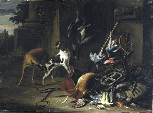 Adriaen de Gryeff	Jagdstillleben	o. J.	Öl auf Eichenholz	36,2 x 49,2 cm	HK-697 Adriaen de Gryeff	Jagdstillleben	o. J.	Öl auf Eichenholz	36,2 x 49,2 cm	HK-697