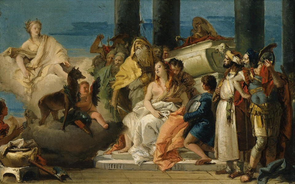 Giovanni Battista Tiepolo (1696 - 1770) Die Opferung der Iphigenie, 1747/1750 Öl auf Leinwand 39cm x 62cm © Hamburger Kunsthalle / bpk Foto: Elke Walford Giovanni Battista Tiepolo (1696 - 1770) Die Opferung der Iphigenie, 1747/1750 Öl auf Leinwand 39cm x 62cm © Hamburger Kunsthalle / bpk Foto: Elke Walford