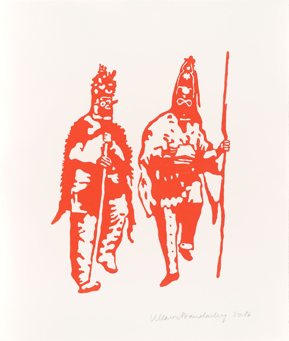 Ulla von Brandenburg (*1974) Karneval I (aus der Serie Karneval I–VII), 2017, Hamburger Kunsthalle, Kupferstichkabinett, erworben 2017 von der Griffelkunst-Vereinigung Hamburg e. V. © Ulla von Brandenburg Foto: Christoph Irrgang Ulla von Brandenburg (*1974) Karneval I (aus der Serie Karneval I–VII), 2017, Hamburger Kunsthalle, Kupferstichkabinett, erworben 2017 von der Griffelkunst-Vereinigung Hamburg e. V. © Ulla von Brandenburg Foto: Christoph Irrgang
