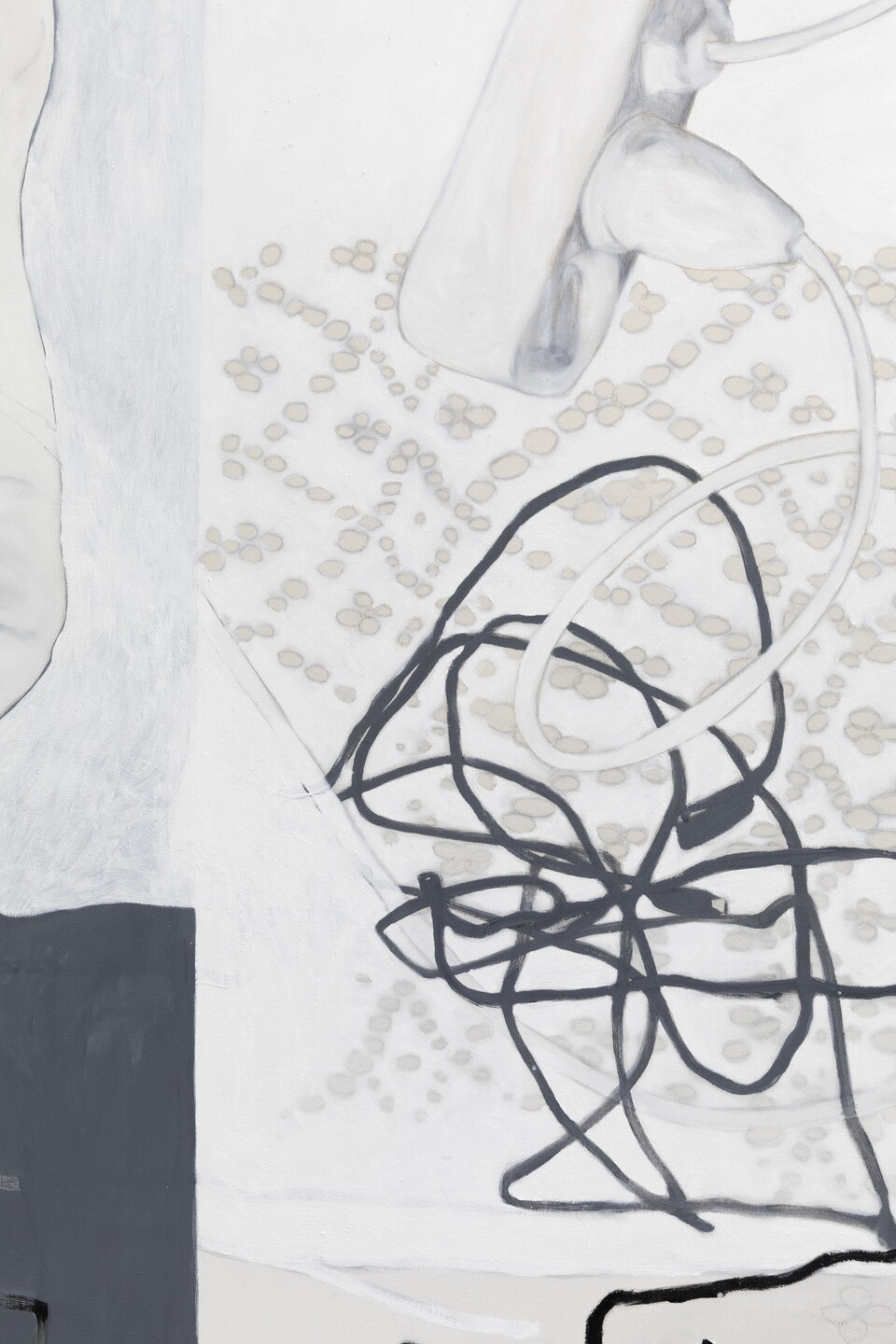 Fedele Maura Friede (*1997) eigentlich räumt niemand gerne auf (4) (Detail), 2024 Öl, Gesso auf Leinwand, 210 x 240 cm © Fedele Maura Friede  Foto: Viktoria Conzelmann Fedele Maura Friede (*1997) eigentlich räumt niemand gerne auf (4) (Detail), 2024 Öl, Gesso auf Leinwand, 210 x 240 cm © Fedele Maura Friede  Foto: Viktoria Conzelmann