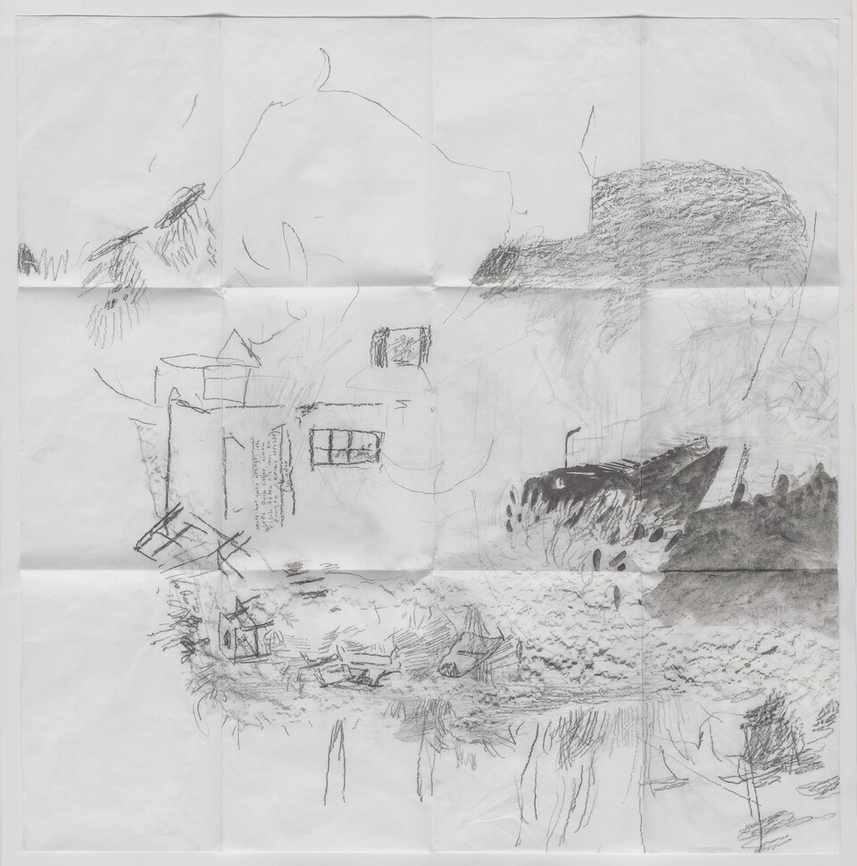 Fedele Maura Friede (*1997) Topografische Studien: Barcelona – Leipzig – Halmstad (5)(2024) Grafit auf Japanpapier, 69 x 67 cm © Fedele Maura Friede Foto: Christoph Irrgang Fedele Maura Friede (*1997) Topografische Studien: Barcelona – Leipzig – Halmstad (5)(2024) Grafit auf Japanpapier, 69 x 67 cm © Fedele Maura Friede Foto: Christoph Irrgang