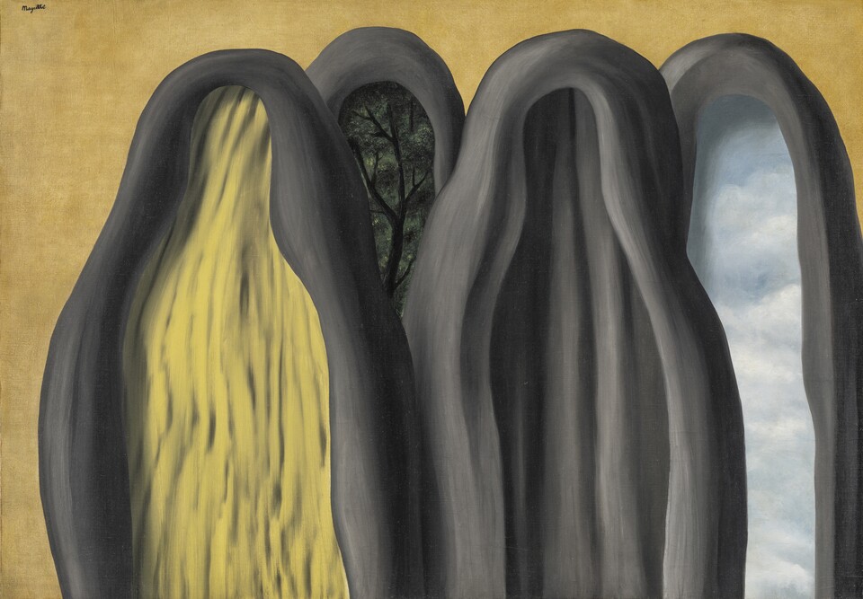 René Magritte (1898–1967) Le Palais de Rideaux, 1928, Öl auf Leinwand, 81 x 116 cm, © SHK / Hamburger Kunsthalle / bpk © VG Bild-Kunst, Bonn 2025, Foto: Christoph Irrgang René Magritte (1898–1967) Le Palais de Rideaux, 1928, Öl auf Leinwand, 81 x 116 cm, © SHK / Hamburger Kunsthalle / bpk © VG Bild-Kunst, Bonn 2025, Foto: Christoph Irrgang