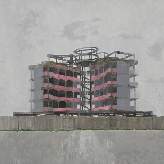Edi Hila (*1944), House Surrounded by Wall (aus der Serie Transitional Landscapes), 2000 © Courtesy of the artist and Gallery Mitterrand