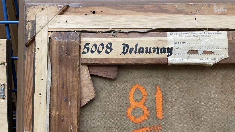 Aufnahme der Rückseite von Robert Delaunay, »Die Türme von Laon«
