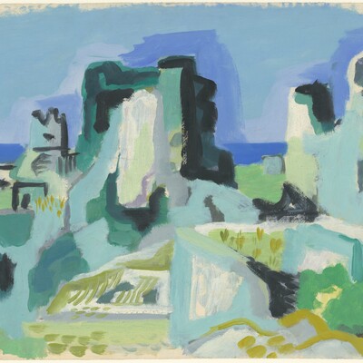 Eduard Bargheer (1901-1979), Ruinen auf Ischia, Öl auf Papier, Hamburger Kunsthalle