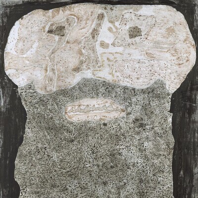 Jean Dubuffet (1901 - 1985), Bartdeklination, 1959, Öl auf Leinwand, 136,5 x 103,5 cm x 7,5 cm, © Hamburger Kunsthalle / bpk © VG Bild-Kunst, Bonn Foto: Elke Walford