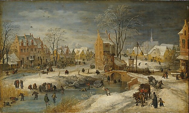 Joos de Momper d. J. (1564-1635), Ein Dorf im Winter, Hamburger Kunsthalle, Foto: Elke Walford