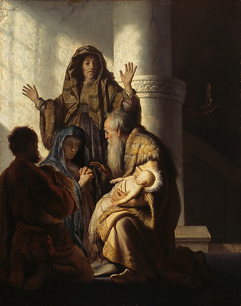 Rembrandt Harmensz. van Rijn (1606-1669),  Simeon und Hanna im Tempel, Hamburger Kunsthalle / bpk Foto: Elke Walford