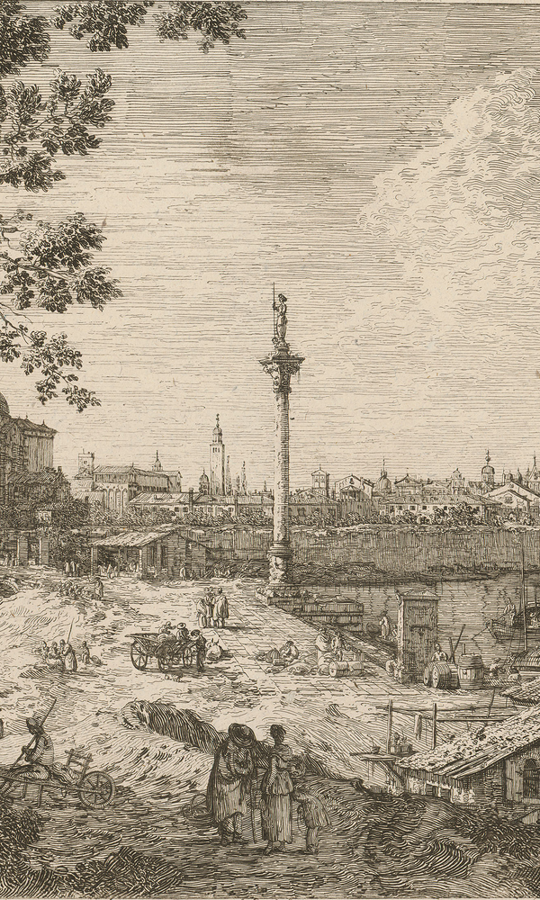 Giovanni Antonio Canal, gen. Canaletto (1697 - 1768), Phantasievedute von Padua,1744-46, Radierung, Blatt 423 x 457 mm, Hamburger Kunsthalle, Kupferstichkabinett