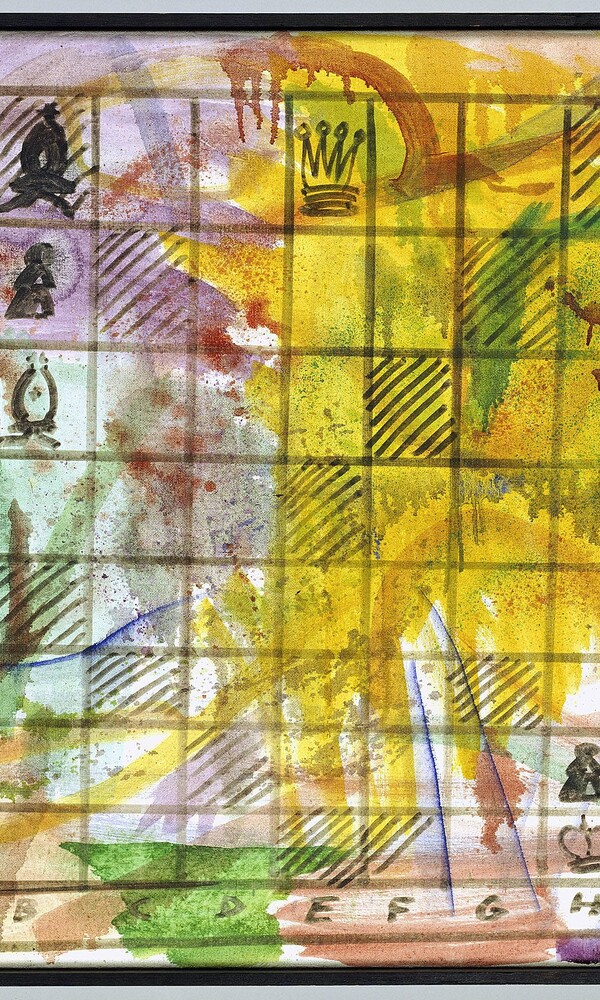 Arthur Köpcke (1928 - 1977), Treatment of a Canvas + Action Piece, 1965,Öl u. Filzstift auf Leinwand mit Collage, © Hamburger Kunsthalle / bpk © VG Bild-Kunst, Bonn Foto: Elke Walford 